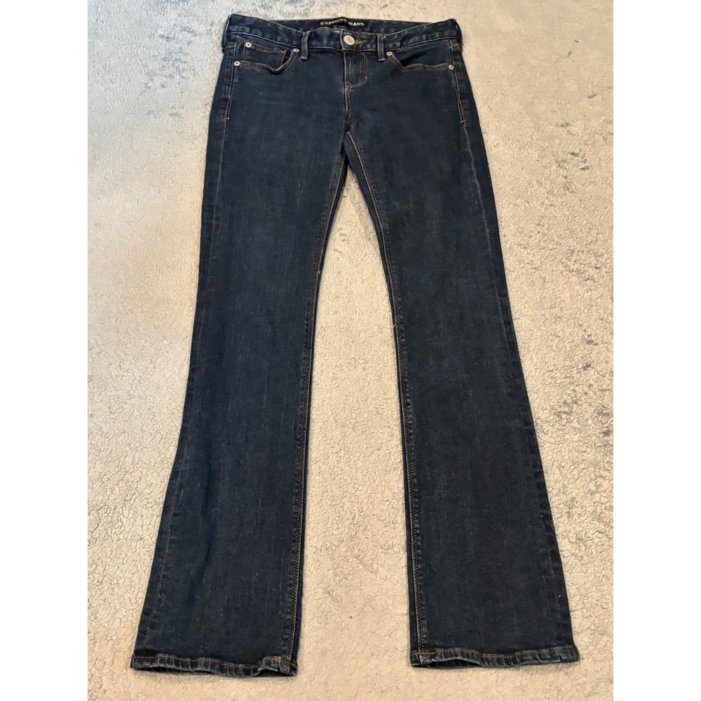 Express Jeans Barely Boot Stella Low Rise Dark Wash Denim Pants Size 2R